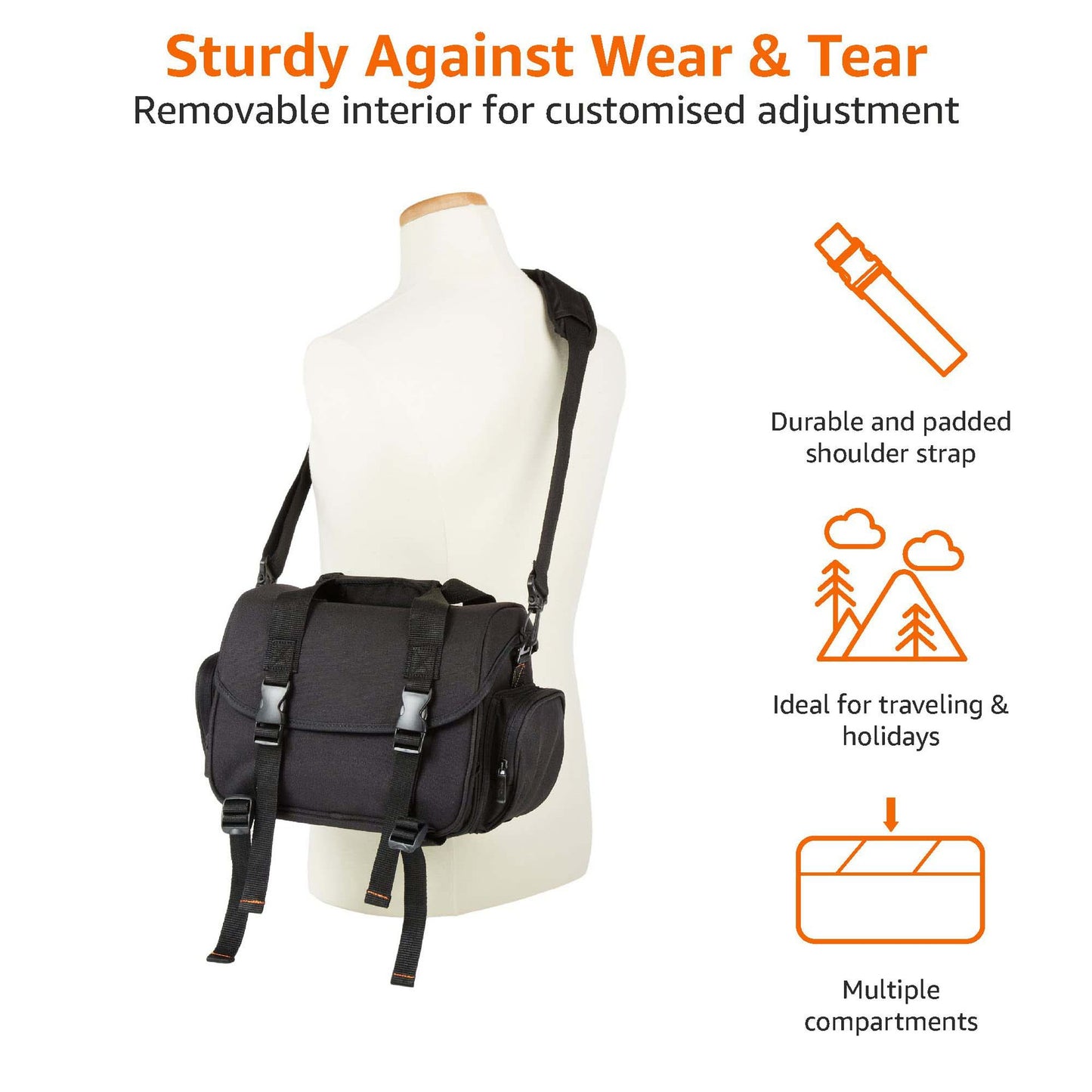 Unisex Multifunktionale Reisetasche mit mehreren Fächern und verstellbarem Schultergurt Karnz