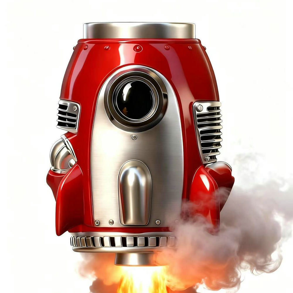 Kreativer Retro-Raketen Kaffeebecher Karnz
