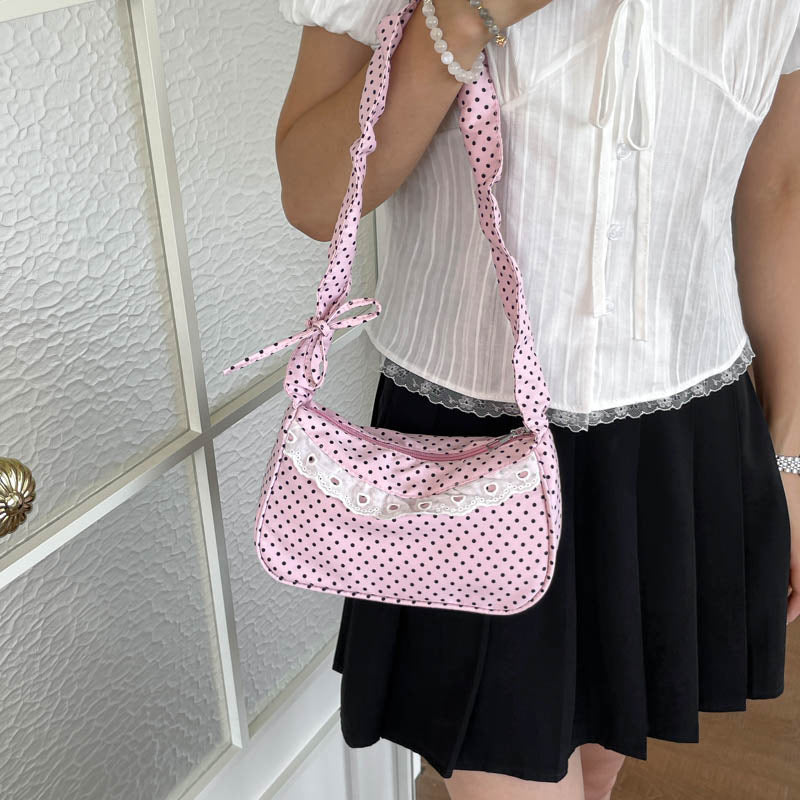 Vintage-inspirierte Polka Dot Handtasche