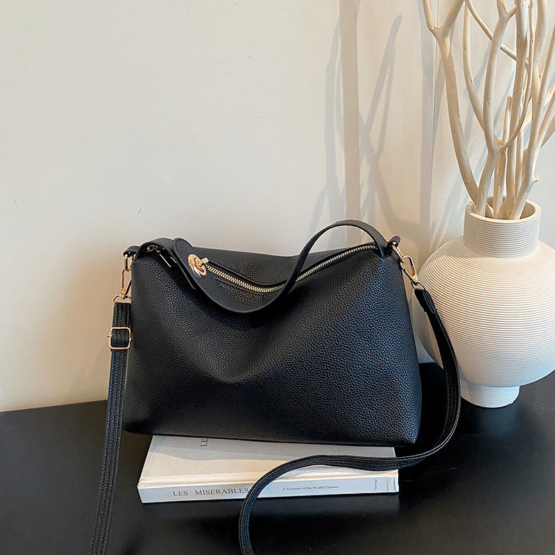 Texturierte Leder Crossbody-Tasche