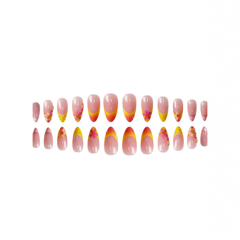3D Floral Accent Press-On Nail Art Set Karnz