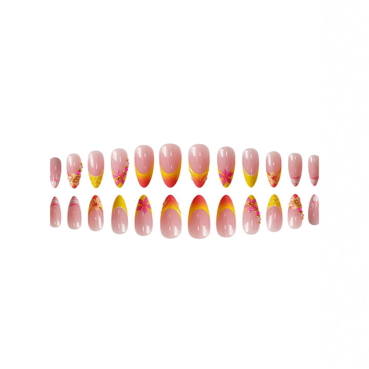 3D Floral Accent Press-On Nail Art Set Karnz