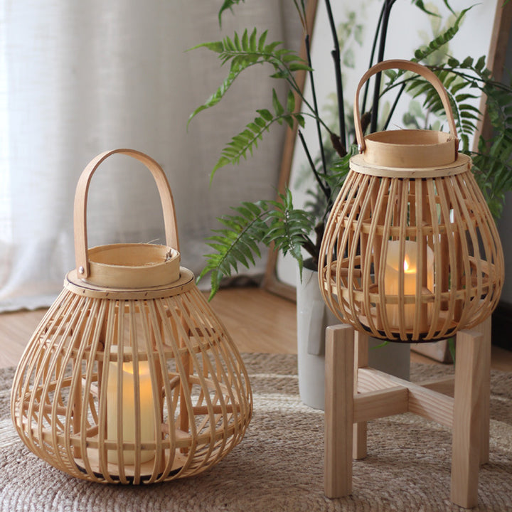 Natürliche Rattan Laterne Karnz