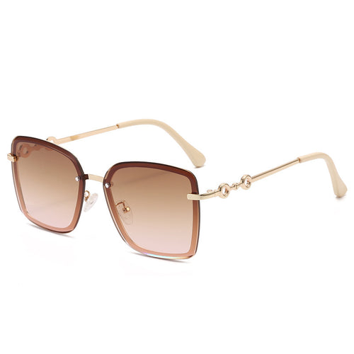 Damen quadratische Sonnenbrille mit verspiegelten Gläsern und elegantem Detail Karnz