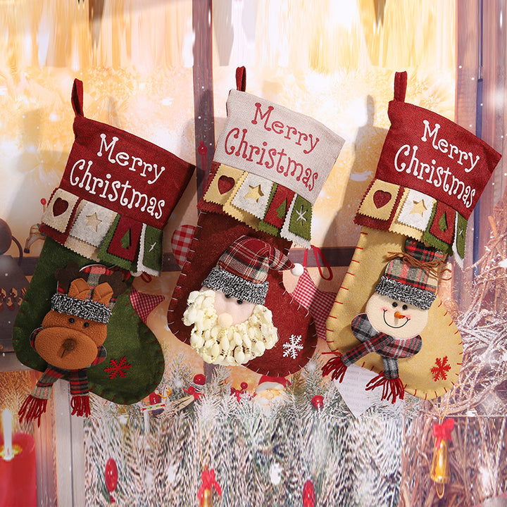 Niedlicher Weihnachtsstrumpf mit Rentier-Motiv Karnz