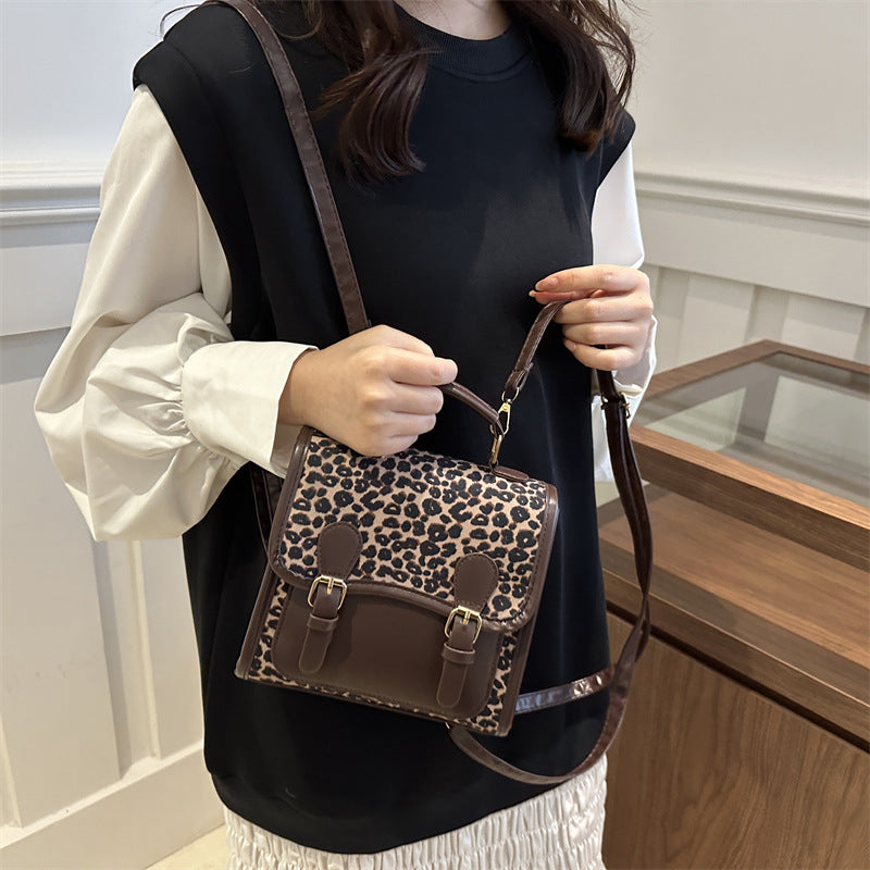 Chic Leopardenmuster Satchel Umhängetasche Karnz