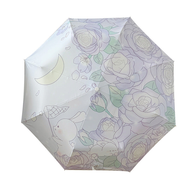 Damen Faltbarer Regenschirm mit floralem Minimalismus Karnz