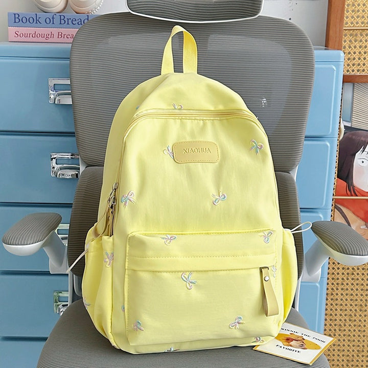 Bestickter Blumen-Detail Freizeit-Rucksack Karnz