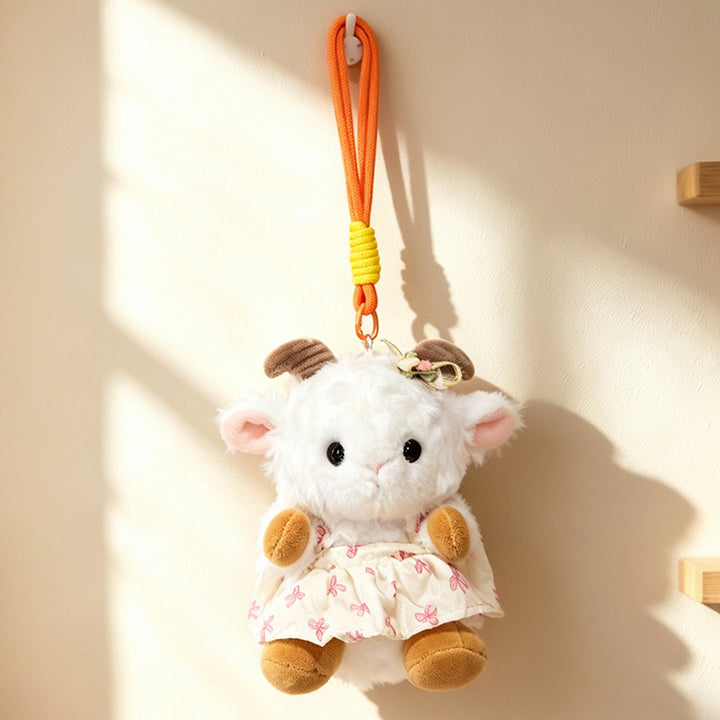 Plüsch Ram Doll Bag Charm Anhänger Schlüsselanhänger mit Kleid und Schlaufe Karnz