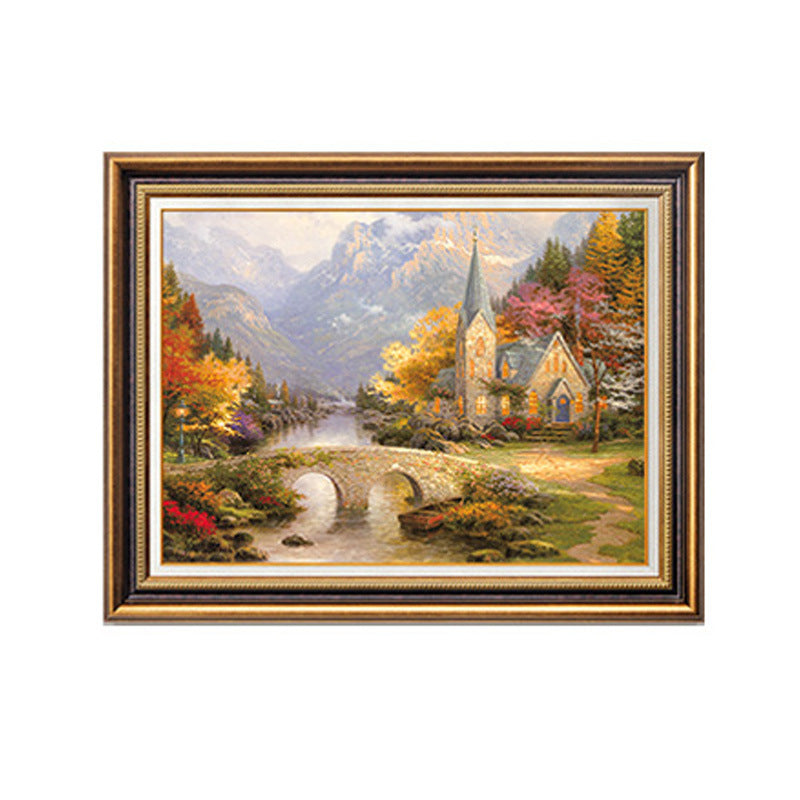 Eingefasstes Malerisches Landschaftsbild Kunstwerk