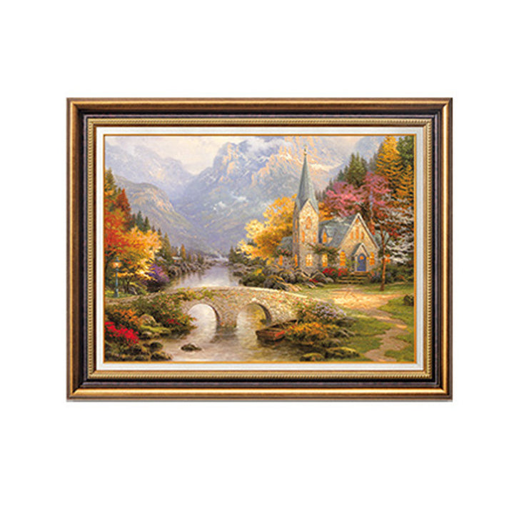 Eingefasstes Malerisches Landschaftsbild Kunstwerk
