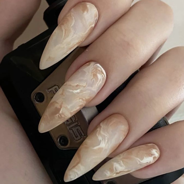 Künstlerische Marmor-Effekt Stiletto Druck-Nägel Karnz