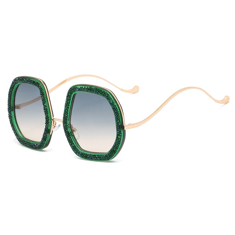 Damen extravagante Sonnenbrille mit funkelndem Rahmen Karnz