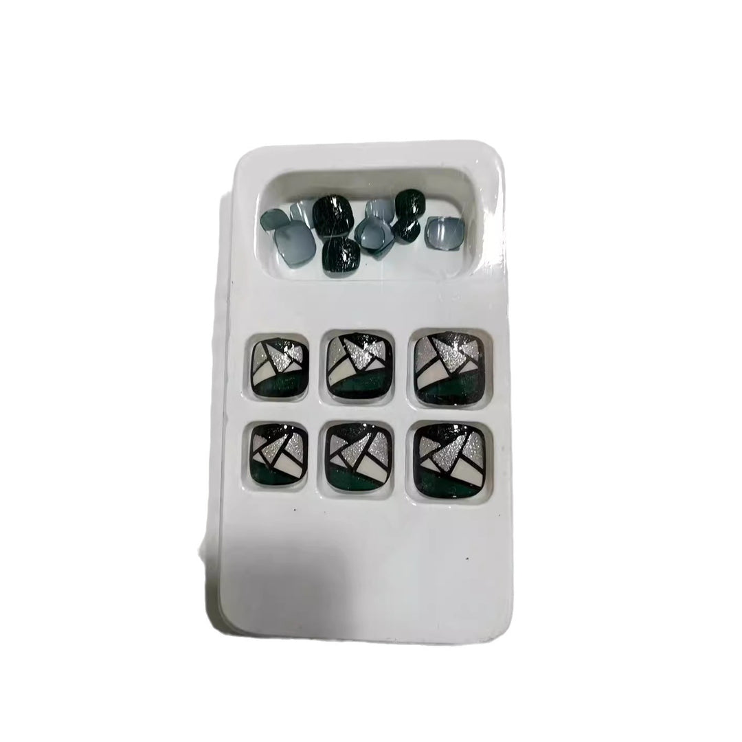 Geometrisches Design Press-On Nagelset Karnz