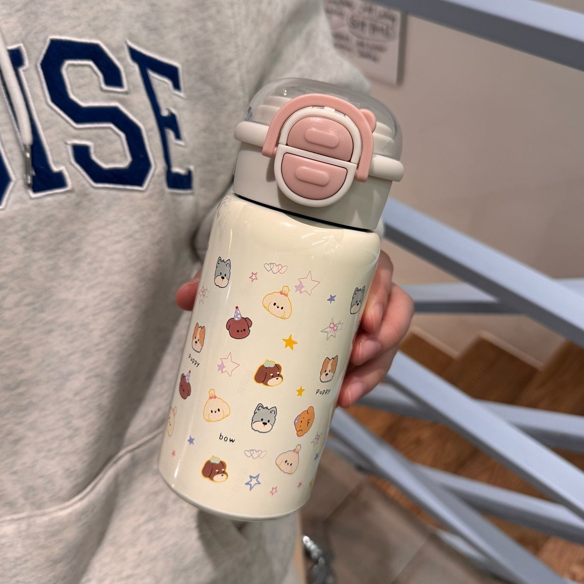 Damen Wasserdichte Trinkflasche mit auslaufsicherem Deckel und tierischem Design Karnz