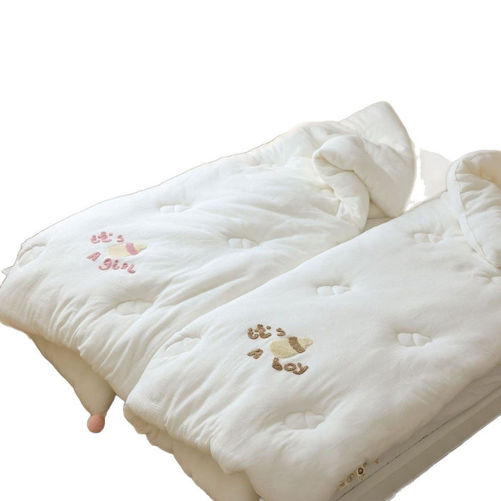 Baumwolle Baby Mädchen Bestickte Steppbett Futon Bettdecke