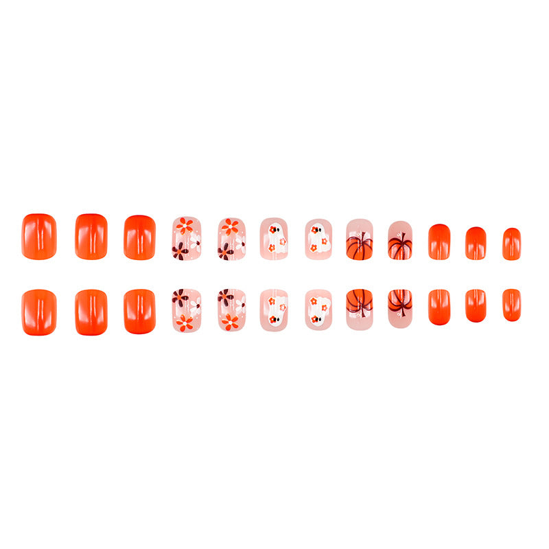 Künstlerisches Press-On-Nagelset mit Halloween-Themen-Designs Karnz