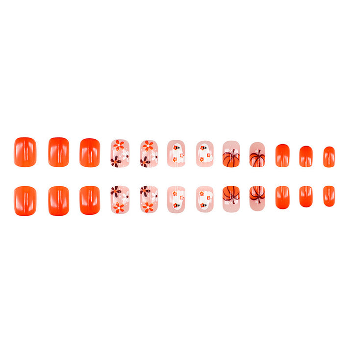 Künstlerisches Press-On-Nagelset mit Halloween-Themen-Designs Karnz