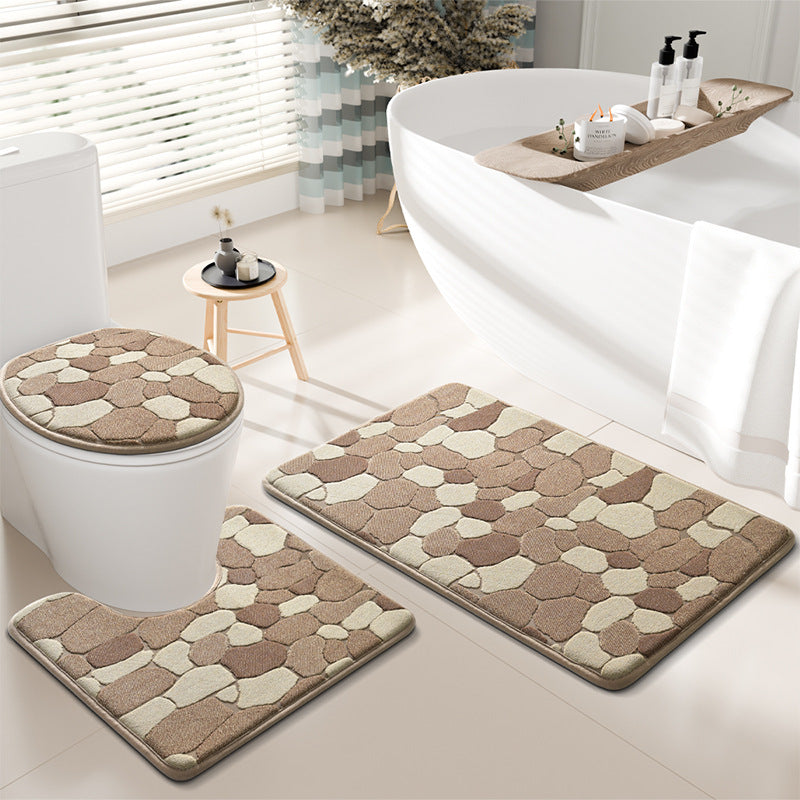 Steinmuster Badezimmer Teppich Set