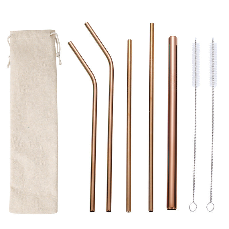 Edelstahl Trinkhalme-Set mit Reinigungsbürsten Karnz