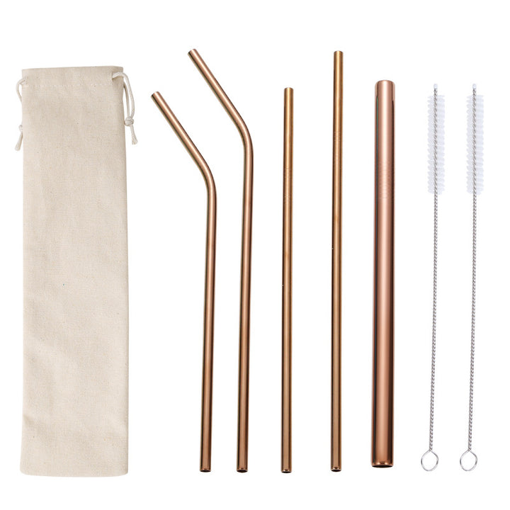Edelstahl Trinkhalme-Set mit Reinigungsbürsten Karnz
