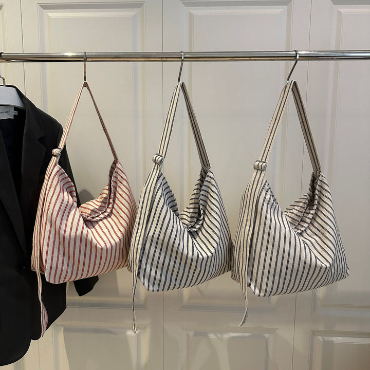 Lässige gestreifte Canvas-Shopper-Tasche Karnz