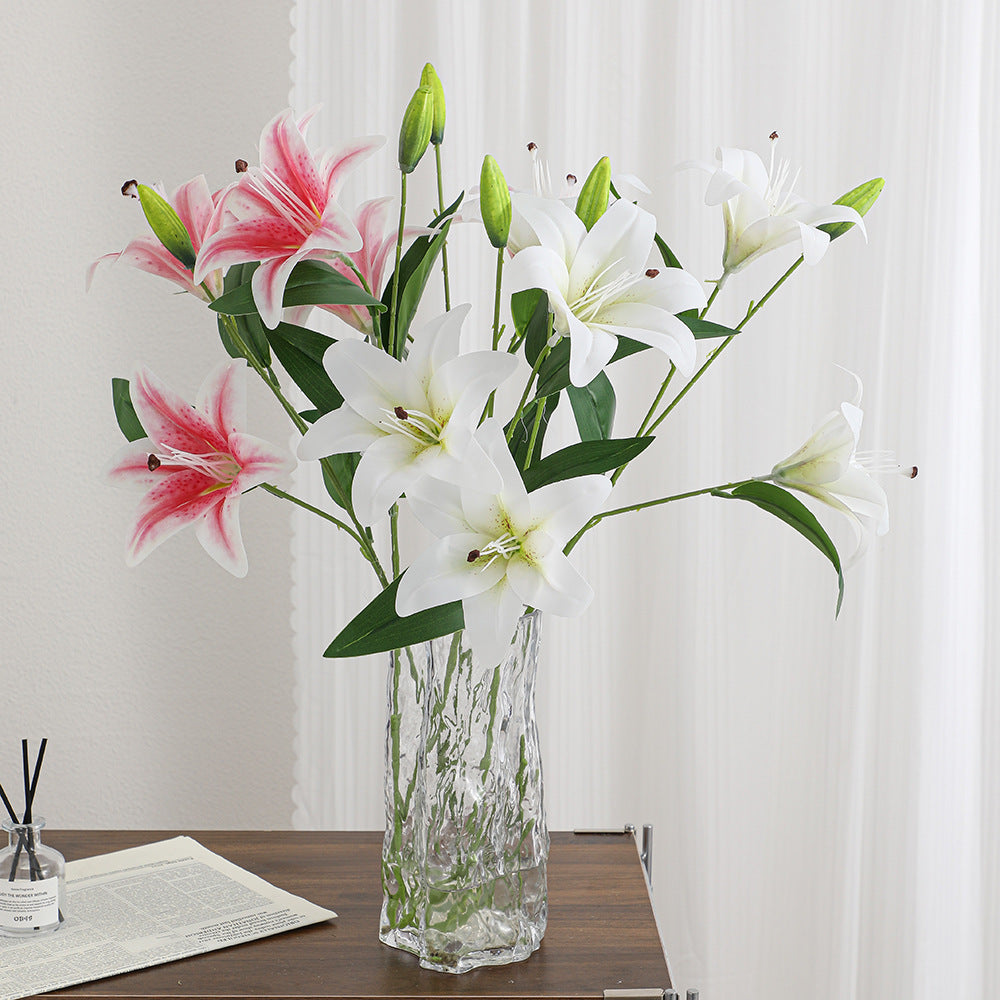 Künstlicher Lilienzweig mit detailgetreuen Blüten Karnz