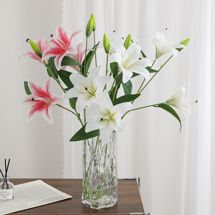 Künstlicher Lilienzweig mit detailgetreuen Blüten Karnz