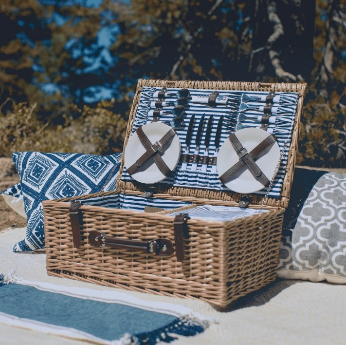 Damen Picknickkorb mit integriertem Geschirrset und platzsparendem Design Karnz