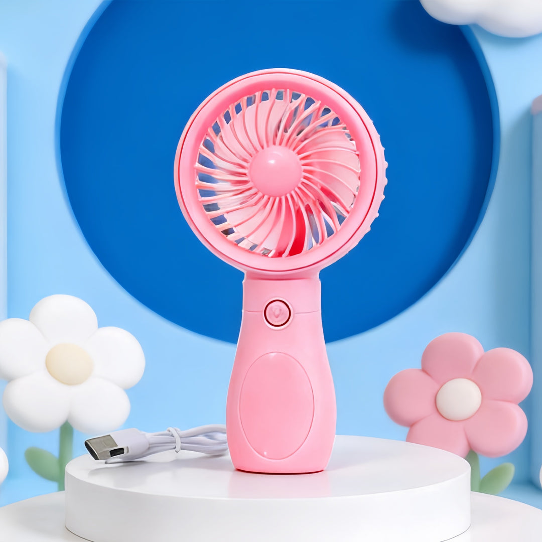 Damen Tragbarer Mini Handventilator mit wiederaufladbarem USB-Anschluss Karnz