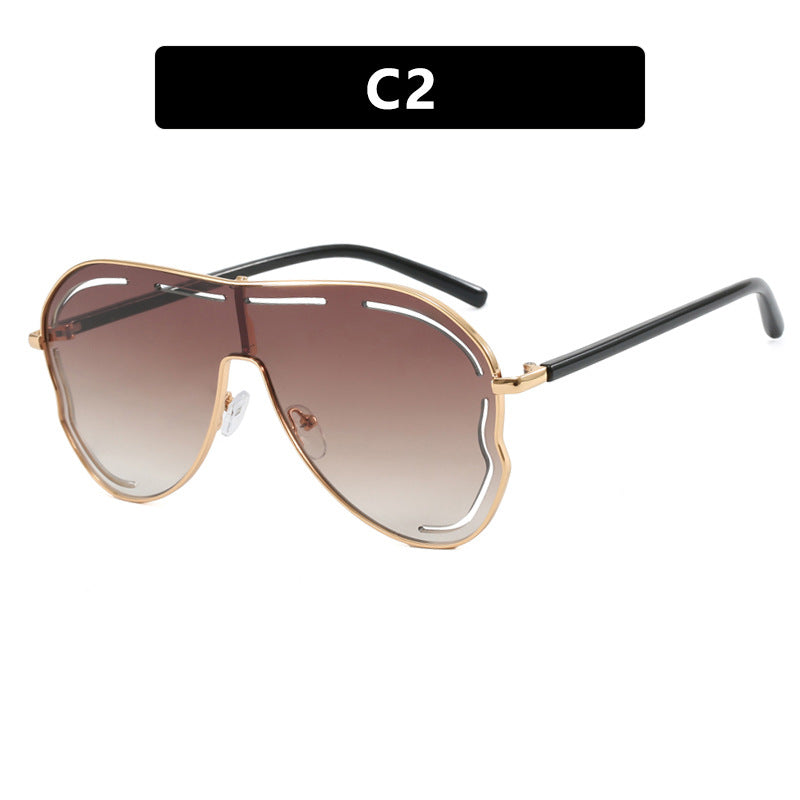 Damen luxuriöse Piloten-Sonnenbrille mit modernem Rahmen Karnz