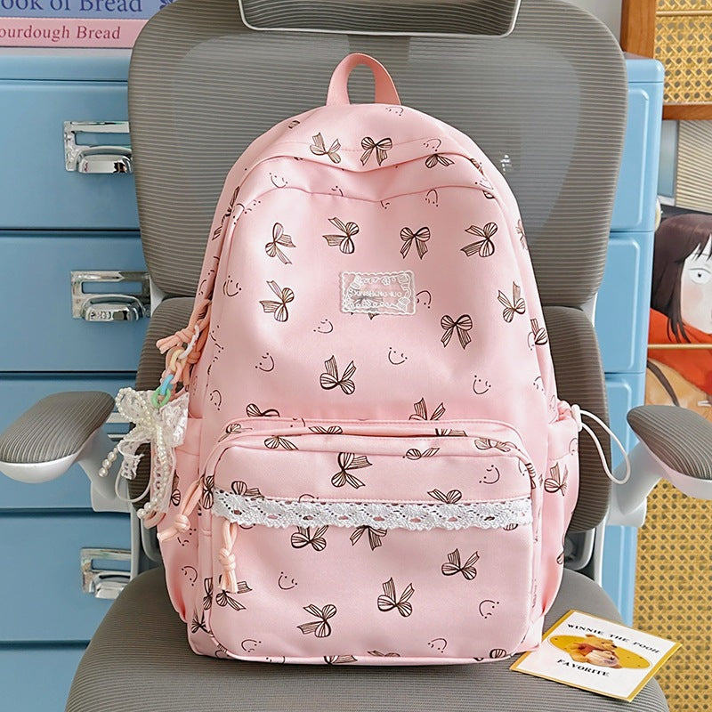 Feminine Schleifenmuster Casual Rucksack Karnz