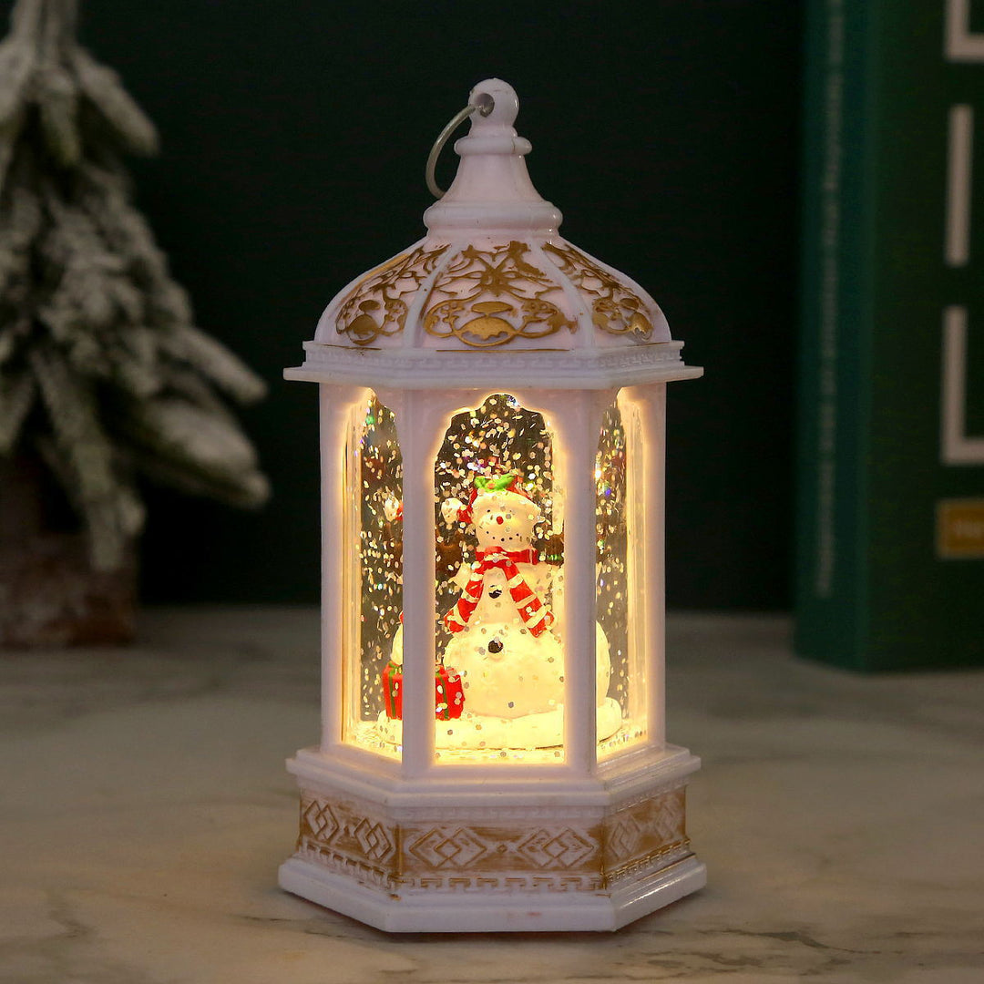 Nostalgische Weihnachtslaterne mit beweglichem Weihnachtsmann Karnz