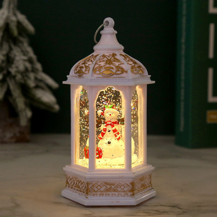 Nostalgische Weihnachtslaterne mit beweglichem Weihnachtsmann Karnz