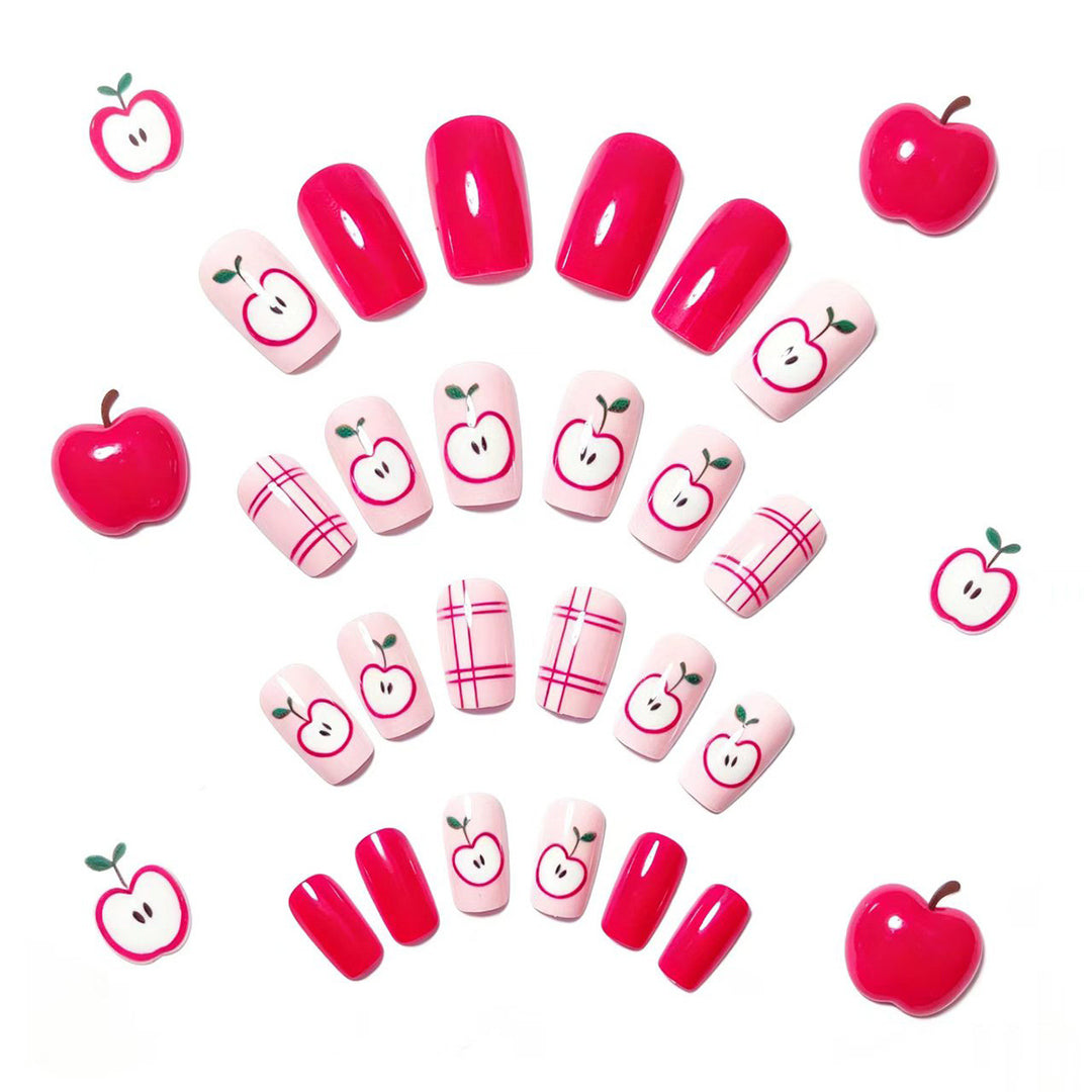 Kunstnägel mit Fruchtigem Apfel-Design Karnz