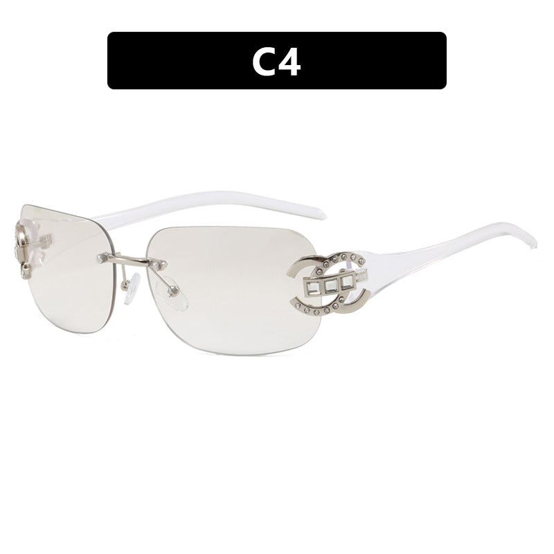 Damen modische Sonnenbrille mit luxuriösem Geometrie-Rahmen und schützendem UV-Filter Karnz