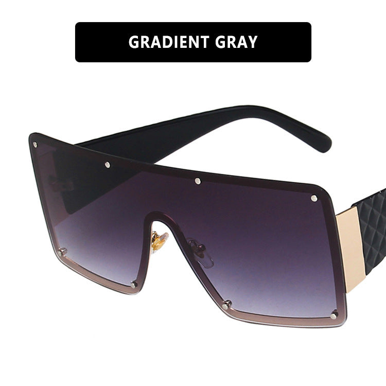 Damen geometrische Oversized-Sonnenbrille mit gradienten Gläsern Karnz