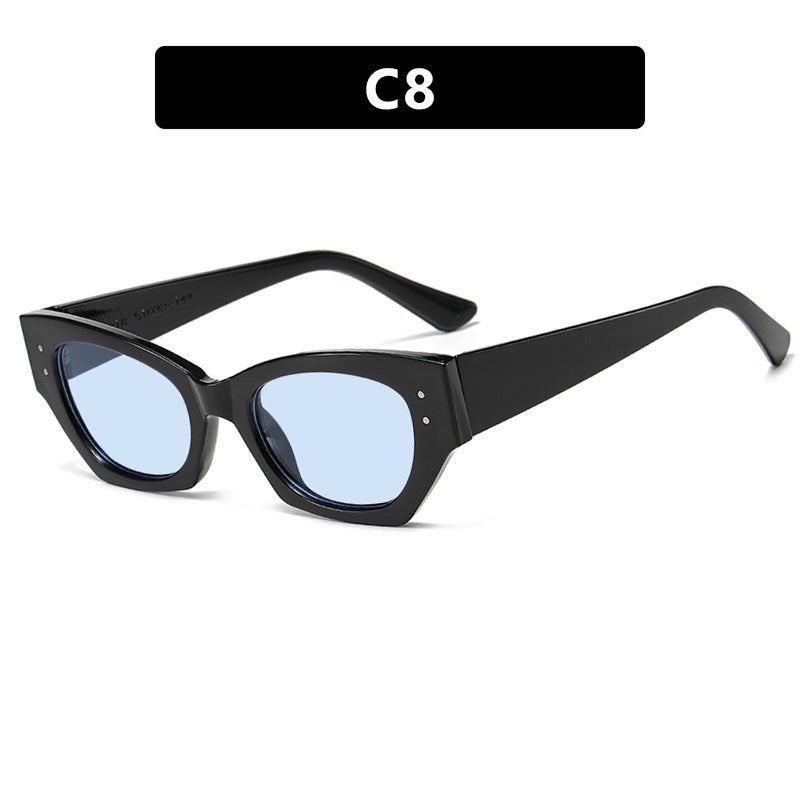 Damen trendige Cat-Eye Sonnenbrille mit elegantem Kunststoffrahmen Karnz
