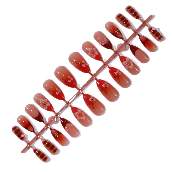 Künstlerische Blumen-Akzent Stiletto Nagelkunst Extensions Karnz
