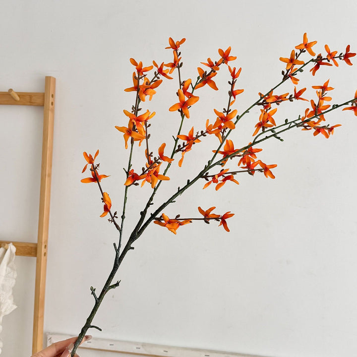 Kunstblütenzweig mit detailreichen Gelben Blüten Karnz