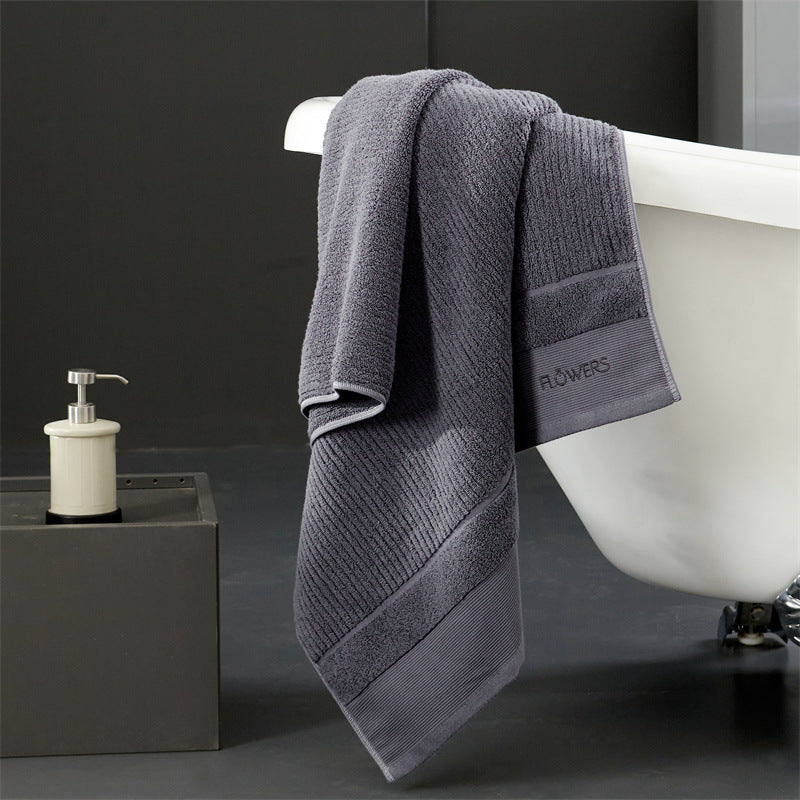 Luxuriöses Frottier-Handtuch-Set aus Baumwollvelours mit Rippenstruktur