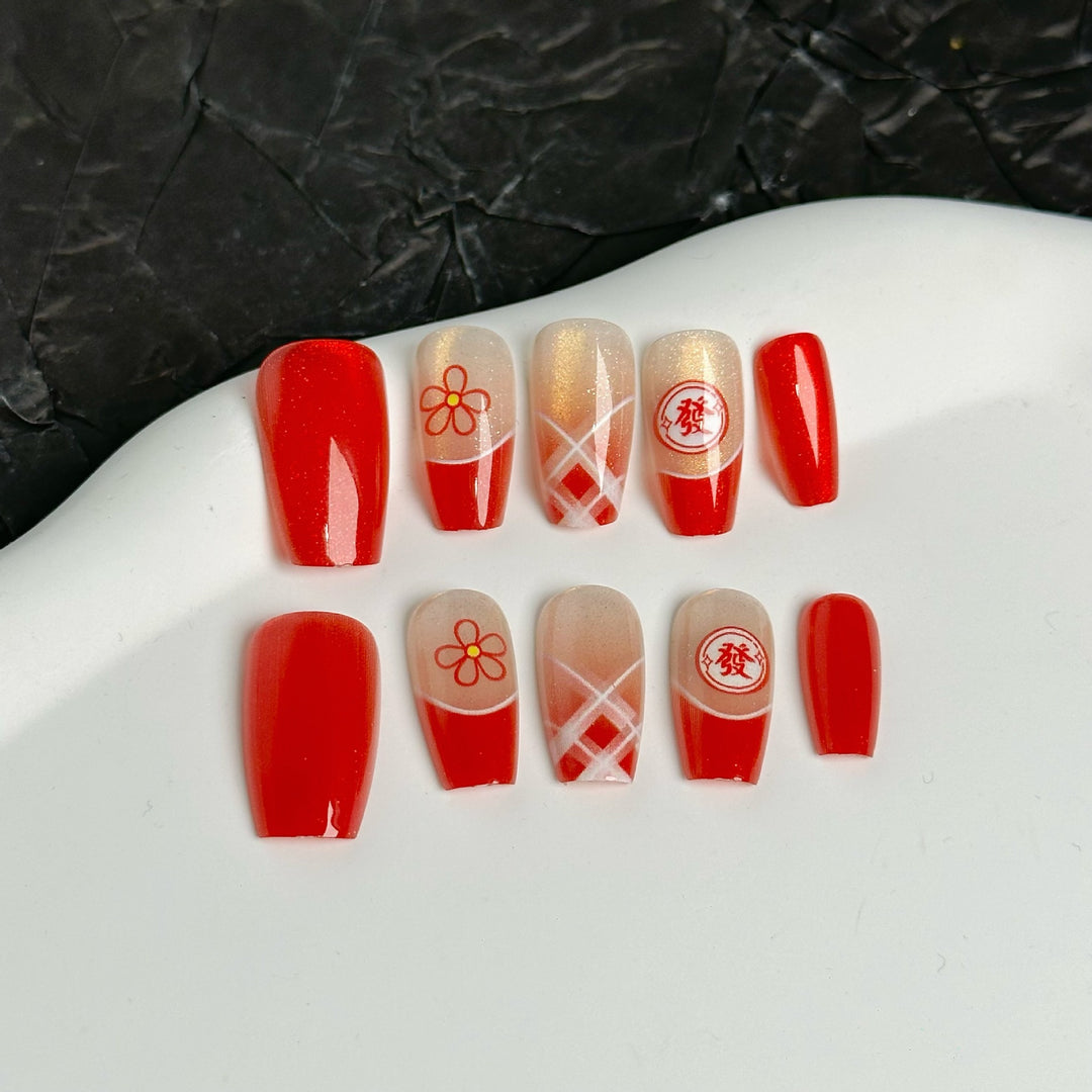 Dekorative Press-On Nagelkunst Kollektion