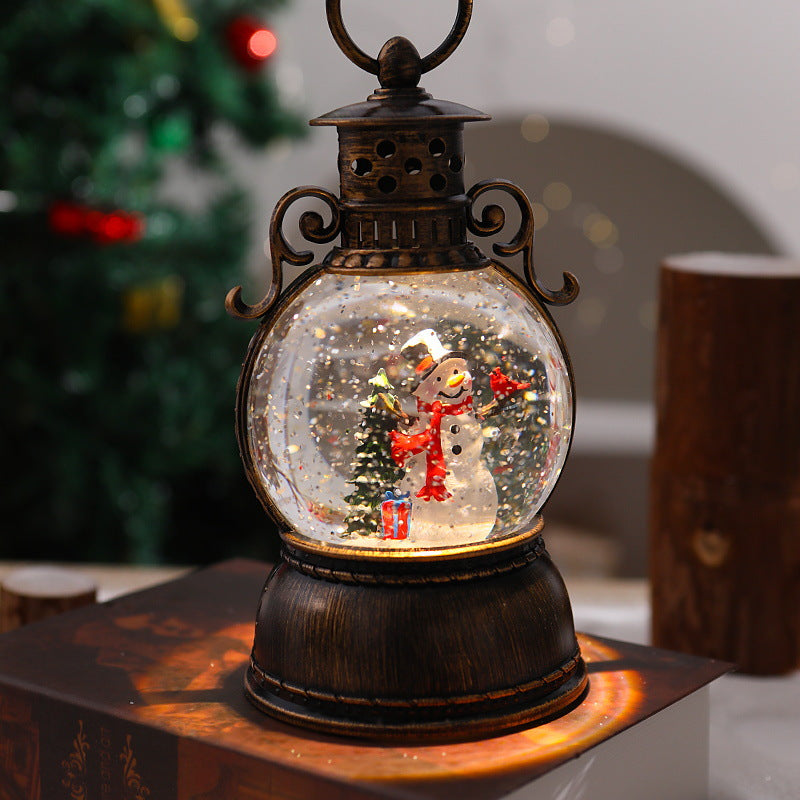 Nostalgische Weihnachtslaterne mit Schneekugel Karnz