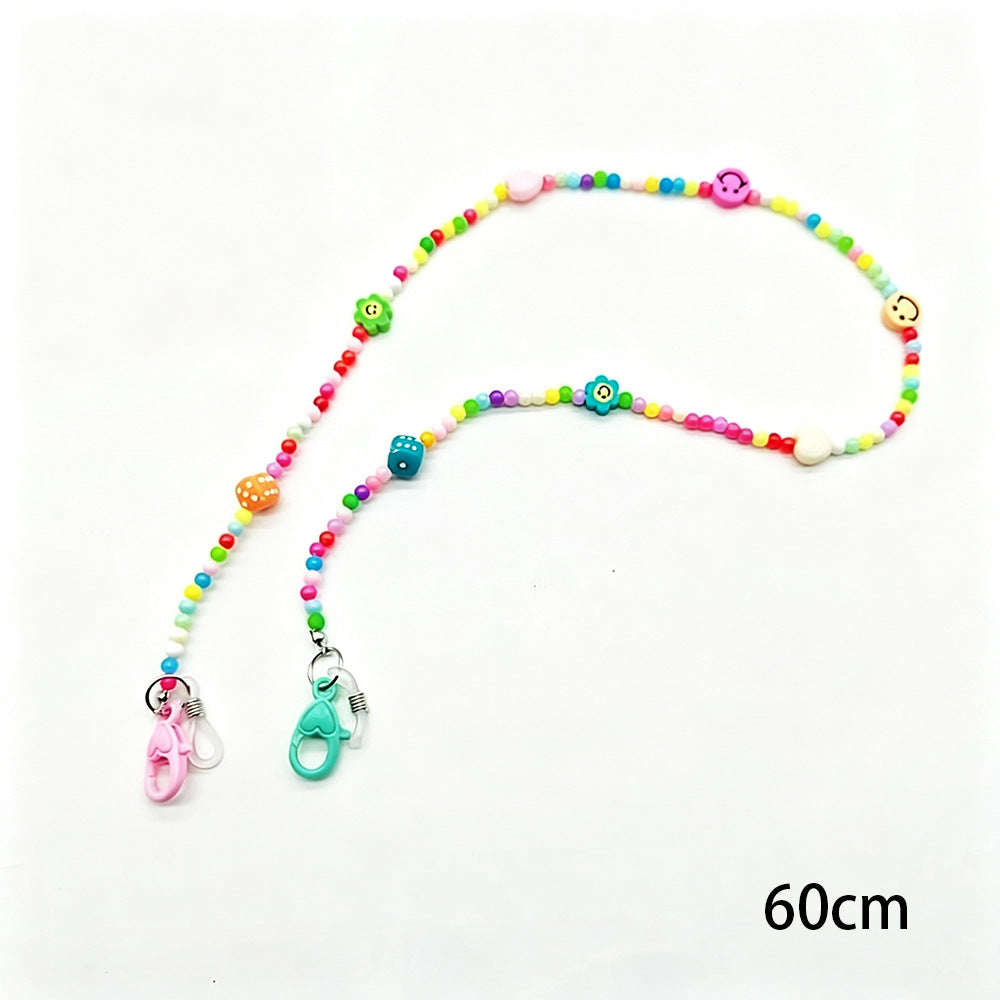Bunte Perlen Brille Kette Karnz
