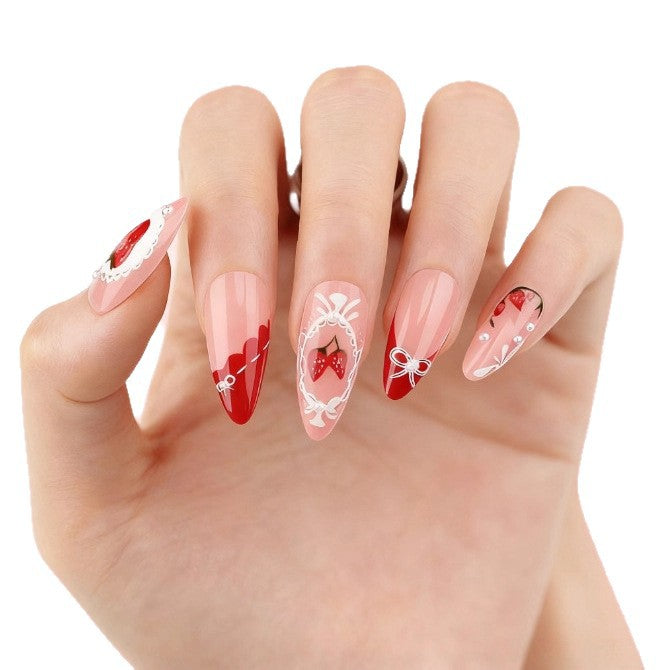 Kreative Erdbeer Nagelkunst Verbesserungen Karnz