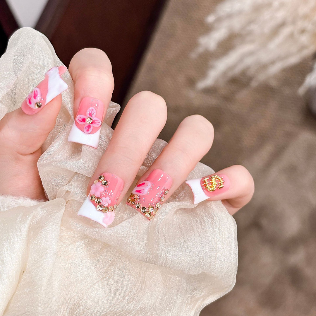 Künstlerisches Blumen Acryl Druck-Nagel Set