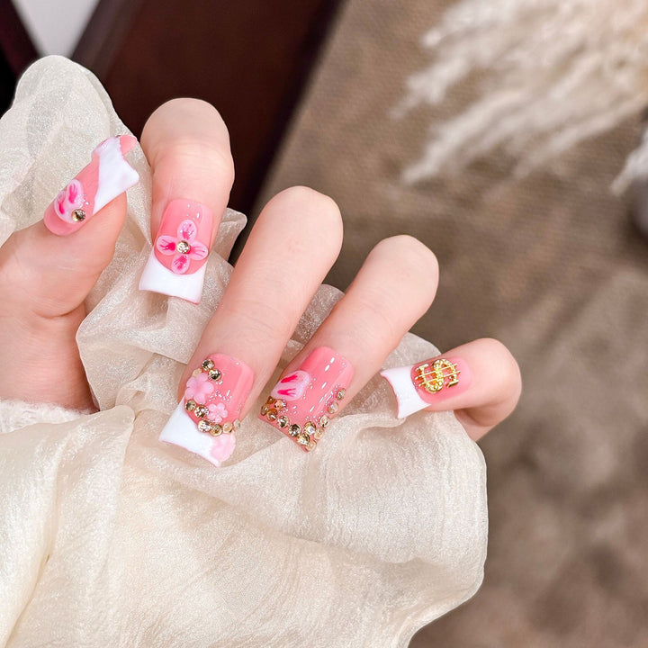 Künstlerisches Blumen Acryl Druck-Nagel Set