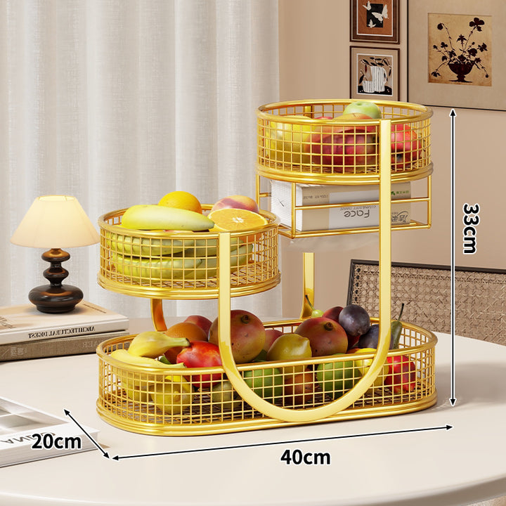 Drei-Tier Metallgitter Theken Obst- & Gemüse-Displaystand