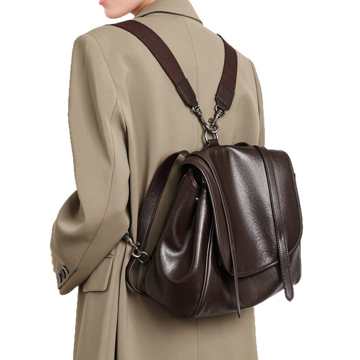 Strukturiertes Leder Schultertasche mit umwandlungsfähigen Riemen