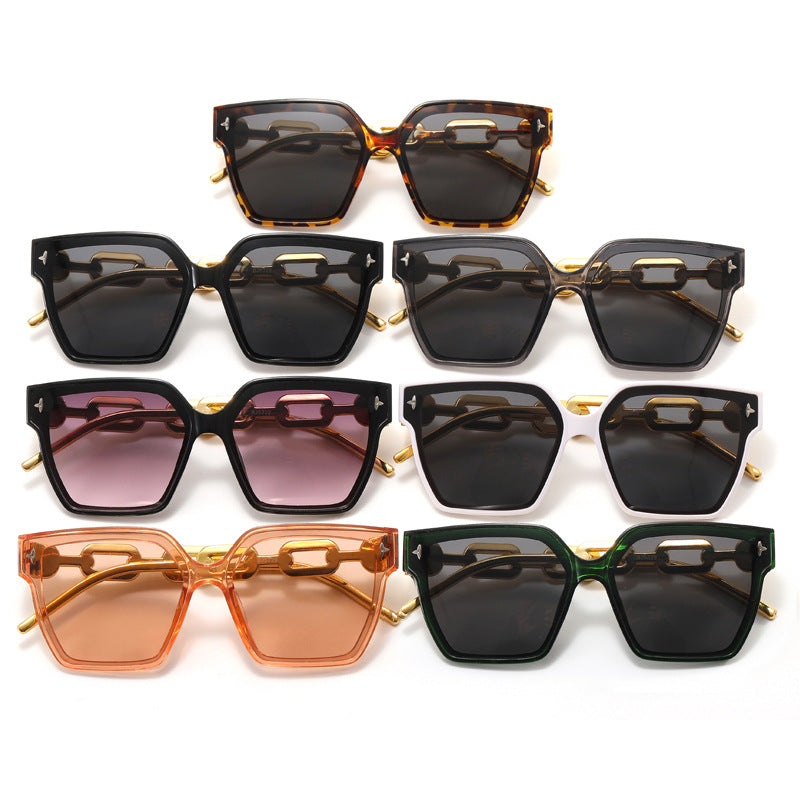 Damen modische oversized Sonnenbrille mit kombiniertem Rahmen Karnz